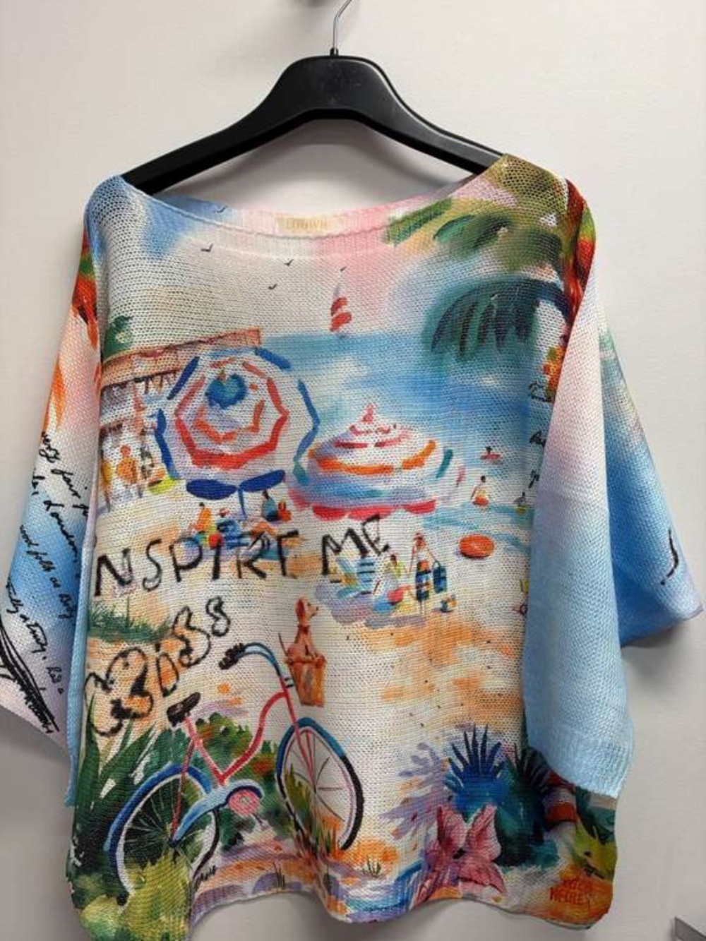 Colorful Beach Print Women's Sweater - Multicolor